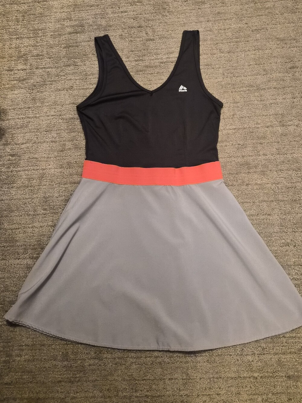 RBX Gray Sports Dress with Coral-Orange Waistband - Picture 3 of 5